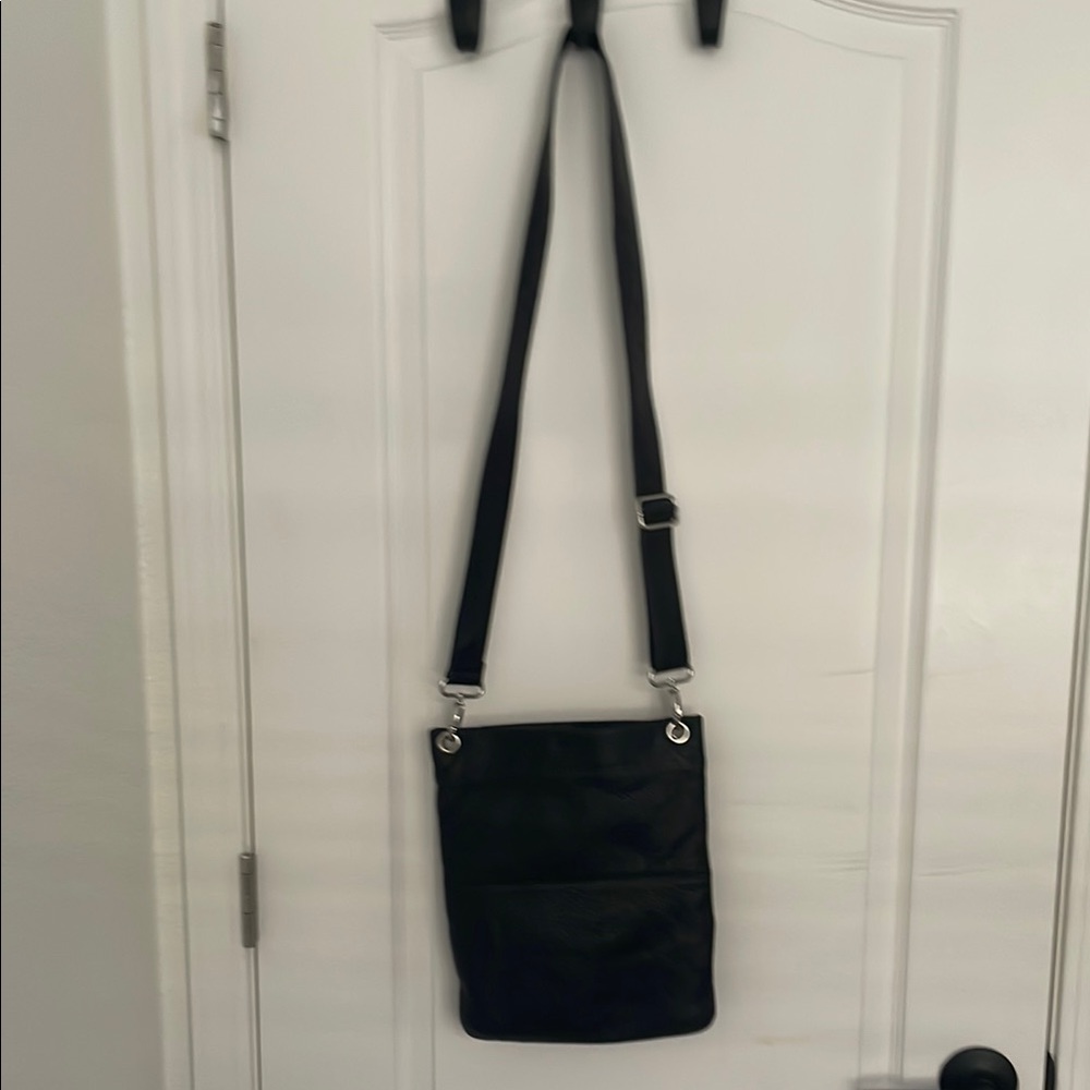 Margot Leather Black Crossbody Bag
